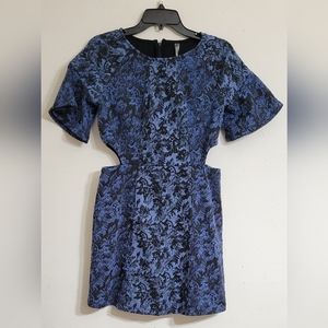 Anthropologie Jacquard cut out mini dress